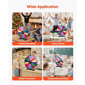 Ruleta de la Fortuna de Mesa de 24 Pulgadas con 14 Ranuras, Soporte, 6 Marcadores y Pantalla Giratoria para Premios - Product Image 6