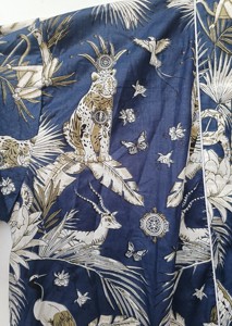 Blue Animal print Women <b>Robe</b> Cotton Kimono Cover Up Casual Summer <b>Beach</b> Wrap Boho <b>robe</b> <b>Beach</b> wear <b>robe</b> Block printed Kimono - Product Image 4