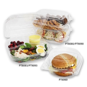 PET disposable plastic salad clamshell packaging containers for food
