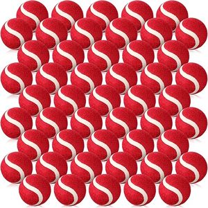 Balles de tennis de plage rouges de haute qualité, professionnelles, bicolores, approuvées ITF, sans pression, à vendre, logo personnalisé, balles durables en laine pour équipe. - Product Image 1
