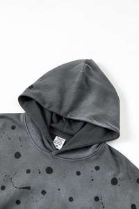 Sweat à capuche délavé pour homme, style vintage, effet usé, streetwear, coupe décontractée, haut à capuche décontracté - Product Image 4