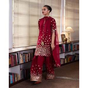 Conjunto de traje de trabajo de secuencia bordada para mujer - Product Image 5