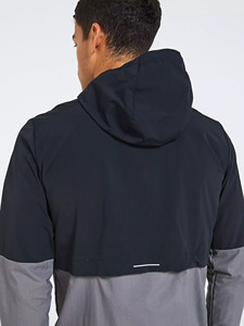 Veste coupe-vent légère à capuche pour homme  Noms alternatifs : * Veste de course imperméable pour homme * Veste coupe-vent sport bicolore - Product Image 4