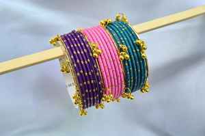 Juego de Brazaletes Kashmiri Churi para Chicas, Estilo Elegante, Joyería India Kashmiri Churiyan, Brazaletes para Mujer Disponibles a Precio Económico - Product Image 3