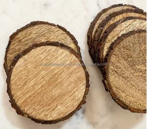 Sous-verre en bois de meilleure qualité, de belle conception, de bonne qualité, sous-verre en bois massif de forme ronde du meilleur exportateur en Inde - Product Image 6