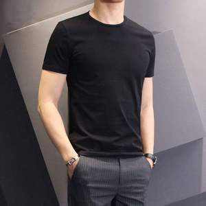Cotton T Shirts Basic Solid Color Short-Sleeve Gym Casual Men's T-shirts Wholesale - Product Image 4