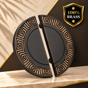 OPAL <b>Matte</b> <b>Black</b> Antique Round Double <b>Door</b> Handle – Premium Brass Main <b>Door</b> Hardware for Luxury Interiors - Product Image 4