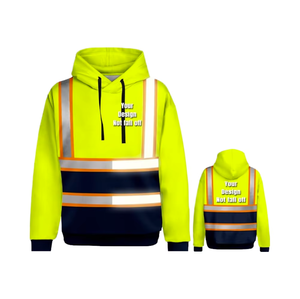 Sweat à capuche LED haute visibilité, chaud, imperméable, classe ANSI 2, avec détails réfléchissants et logo personnalisé pour vêtements de travail en extérieur par temps froid - Product Image 1