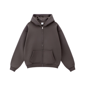 Sudadera con capucha de forro polar personalizada, extragrande, con cremallera, efecto lavado, bordada, para hombre, estilo streetwear. - Product Image 6