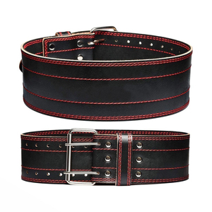 เข็มขัดพยุงหลังสำหรับออกกำลังกาย ทำจากหนังวัวแท้ พร้อมหัวเข็มขัดโลหะแบบคันโยกและแบบง่าม  รับน้ำหนักได้ดี ทนทาน แข็งแรง และสวมใส่สบาย เหมาะสำหรับยกน้ำหนัก  พร้อมโลโก้แบบกำหนดเองได้ - Product Image 1