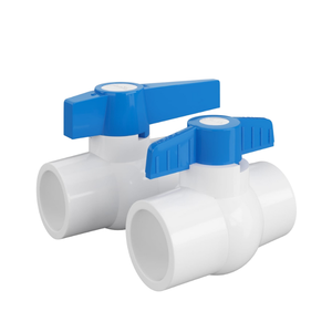 Válvula de Bola de Doble Unión de PVC/UPVC de Plástico de 2 Vías con Manija Industrial, en Oferta - Product Image 1