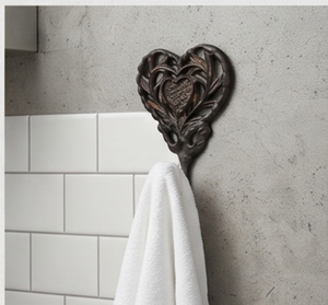 Antique Metal Heart Wall <b>Hook</b> With Ivory Tip <b>Decorative</b> <b>Coat</b> <b>Hook</b> For Home Use Elegant Wall Accent - Product Image 5