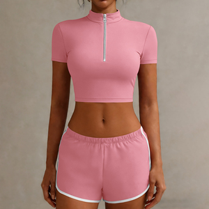 Sports <b>Bra</b> with Matching High Waist Scrunch Biker Shorts 2 Piece Set Women Fitness Yoga Activewear Breathable - Product Image 4