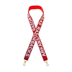 Go yankees Sangles de sac en perles de rocaille en or blanc personnalisées 'Hook Em Horns' Accessoire à la mode Sangle de sac à main perlée - Product Image 2