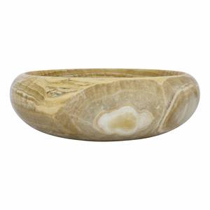 Fregadero de recipiente de ónix redondo liso para uso en baño Diseño en tonos tierra - Product Image 3