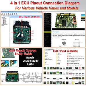 Conexión de Pinout de ECU 4 en 1 para Principiantes en Diagnóstico Automotriz: Hoja de Datos de ECU 2.0 + Módulos de Reparación de ECU + Archivo PDF de Pinouts de ECU - Product Image 1