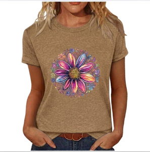 Servicio OEM, Logotipo Personalizado, Camisetas de Verano para Mujer, Cuello Redondo, Antiarrugas, Transpirables, Diseño Sólido, Manga Corta, Corte Regular - Product Image 4