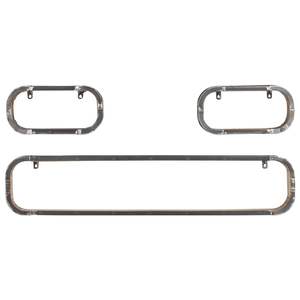 Étagère murale en bois de manguier massif et métal noir, étagère de présentation en bois naturel et métal - Product Image 2