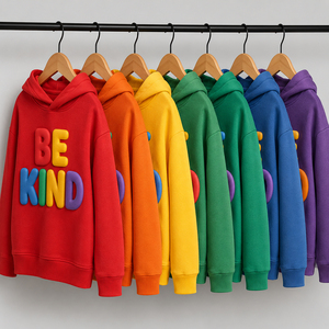 Sudadera con Capucha Estampada con Letras para Niños y Niñas, de Algodón Tejido, Informal, para Invierno, Fabricada en Bangladesh, Venta al por Mayor - Product Image 1
