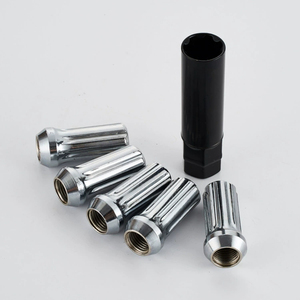 Tuercas de rueda M14x1.50 dúplex de <span class=keywords><strong>7</strong></span> estrías con llave (para ruedas de repuesto) Tuercas cromadas tipo acorn/bullet - Product Image 5
