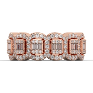 Bague Halo en Argent 925 avec Diamant Moissanite, Cercle Extérieur Entrelacé, Création Fine et Lourde, Cadeau pour Mère, Bague pour Femme - Product Image 3
