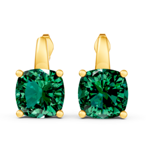 9K Yellow Gold 4Ct Lab Grown <b>Emerald</b> Gemstone Custom <b>Earring</b> IGI Certified Ethical Fine Jewelry Gift MOQ 3pc 10pc OEM ODM - Product Image 1