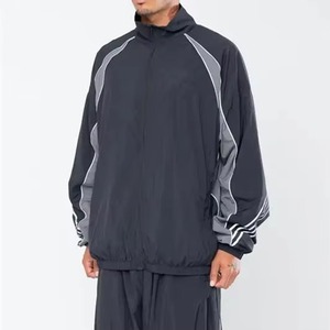 Gym Style Sweatsuit Nylon <b>Polyester</b> Summer Windbreaker Zipper <b>Jogger</b> Sets Breathable Comfortable High Street Tracksuit - Product Image 4