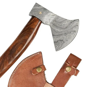 LEGACY BLADES Hache Tomahawk artisanale avec manche en bois, lame en acier forgé, fourreau en cuir, outil de survie en plein air - Product Image 5