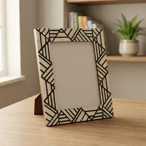 Handcrafted Agate Quartz Marble Geometric Mosaic Photo <b>Frame</b> Natural Stone Tabletop Decorative Picture Display - Product Image 2
