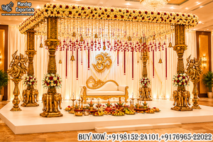 Mandap Tradicional con Pilares Tallados en Forma de Elefante para Bodas Hindúes, Mandap Económico para Bodas Indias, Fabricante y Exportador 2026 - Product Image 2