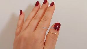 Anillo minimalista pequeño y delicado, anillo de diamantes minimalista, anillo de compromiso para mujer, plata amarilla de 14k, forma redonda, anillo con diseño de onda, delicado. - Product Image 1