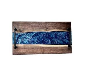 Plateau en bois et résine personnalisé, meilleure vente, plateau de service pour aliments avec design sur mesure, plateau de service pour la maison, la cuisine, la table, la vaisselle - Product Image 3