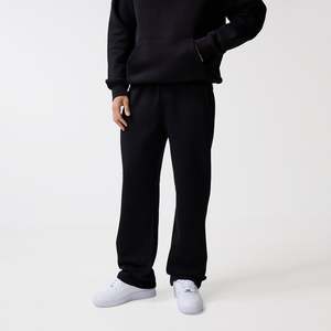 Ensemble de survêtement décontracté 2 pièces en molleton de coton, coupe ample et oversize, uni, respirant, pour le jogging, vente en gros - Product Image 5