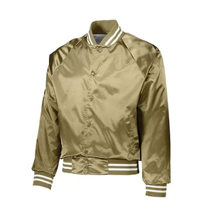 Veste bomber en satin personnalisée de haute qualité pour hommes, style baseball varsity, veste en satin antibactérienne écologique - Product Image 1