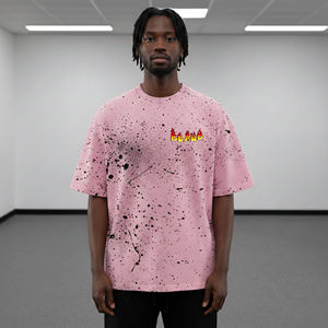 T-shirts unisexes imprimés sur toute la surface, design tendance, tissu épais, pour l'extérieur, vente en gros, couleur unie, coupe oversize - Product Image 1
