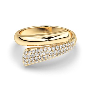Anillo de Oro Blanco Sólido de 10K con Diamante Cultivado en Laboratorio, Corte Brillante Redondo, Banda de Diamantes Pavé, Joyería Fina Moderna y Elegante, Regalo para Mujer - Product Image 4