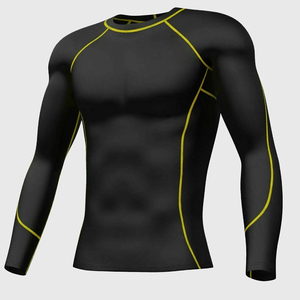Customized Sport Athletic Workout Base <b>Layer</b> T-shirt Men's Compression Quick Drying Running Gym <b>Under</b> Base <b>Layer</b> Shirt - Product Image 5