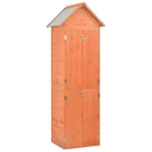 Abri de jardin en bois brun 28,0 x 23,6 x 83,9 po avec un design élégant pour une solution de rangement extérieur - Product Image 1