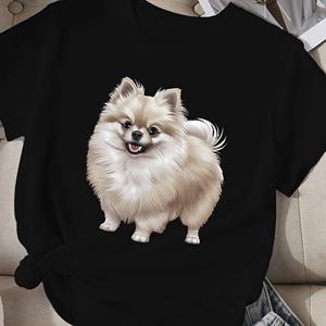 Fluffy Pomeranian <b>dog</b> women's comfit <b>t</b>-<b>shirt</b> - Product Image 1