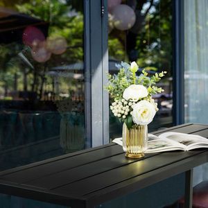 55\" Outdoor Rectangle Narrow Counter Height Table with Wheels for Balcony Patio Garden Yard Bar Setting Durable Portable - Product Image 4