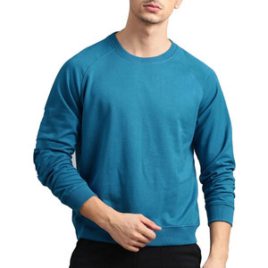 เสื้อสเวตเชิ้ตแขนยาวคอวี ผ้าฝ้ายพรีเมียม 100% 400gsm สีเขียวน้ำทะเล สำหรับผู้ชาย ทรงสปอร์ต ปักโลโก้ตามสั่ง สำหรับฤดูหนาว - Product Image 1