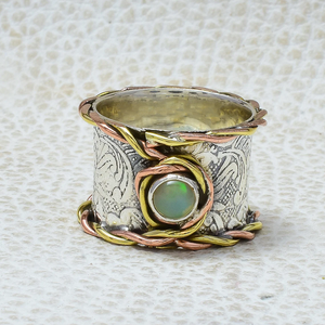 Natural Ethiopian <b>Opal</b> <b>Ring</b> 925 Sterling <b>Silver</b> Handmade <b>Ring</b> For Her/ Him - Product Image 2