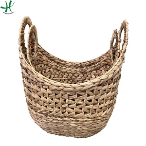 Cesta de almacenamiento de jacinto de agua rectangular grande con asas plegables y tapa para organización del hogar y almacenamiento de alimentos-HS 4123/3 - Product Image 3