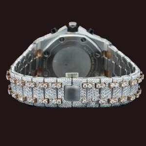 DiaDream Gems & Jewel Custom Chrono Full Iced Out Round Moissanite Diamond Classic Date Dial Features Diamond <b>Watch</b> <b>For</b> <b>Man</b> Gift - Product Image 2