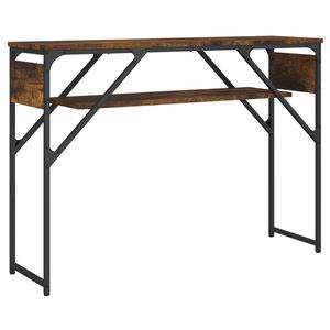 Table console en bois d'ingénierie et métal, finition chêne fumé - Product Image 2