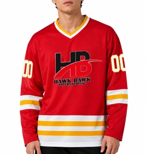 Jersey de Hockey sobre Hielo Personalizado de Manga Larga, Sublimación OEM, Diseño Impreso Personalizado, Tela Premium, Jersey Deportivo de Manga Larga con Ajuste Atlético - Product Image 2