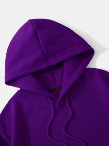 men hoodie oversized drop shoulder cotton fleece heavy <b>weight</b> distressed embroidery print pullover streetwear hoodie wear - Product Image 5