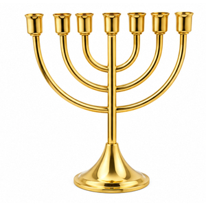 Candelabro de Hanukkah de 9 ramas, plateado, para velas judías, de lujo, para mesa festiva, precio al por mayor. - Product Image 4