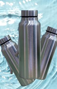 Bouteille d'eau portable en acier inoxydable réutilisable au design moderne et minimaliste avec couvercles inclus, écologique et personnalisable - Product Image 2