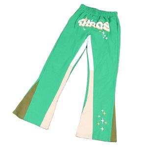 Pantalones de chándal acampanados con logotipo personalizado para hombre, pantalones de chándal con cordón acampanado informal Vintage - Product Image 1